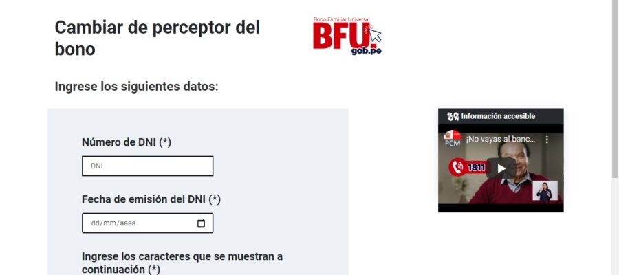 EL MIDIS Y MTPE HABILITAN FORMULARIO PARA CAMBIAR DE PERCEPTOR