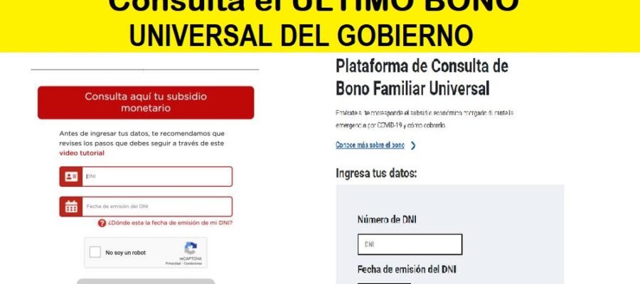 Consulta el ÚLTIMO BONO UNIVERSAL DEL GOBIERNO