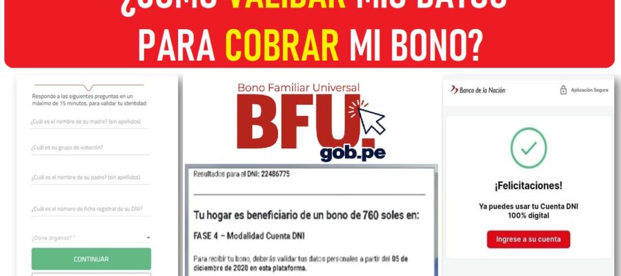 CÓMO VALIDAR MIS DATOS PARA COBRAR MI BONO
