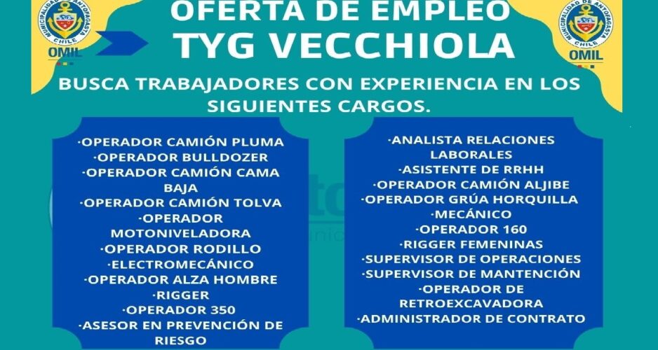OFERTA DE EMEPLOE TYH VECCHIOLA
