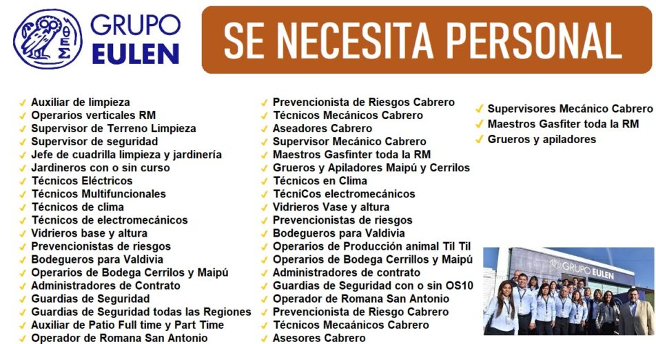 OFERTAS LABORALES GRUPO EULEN CHILE