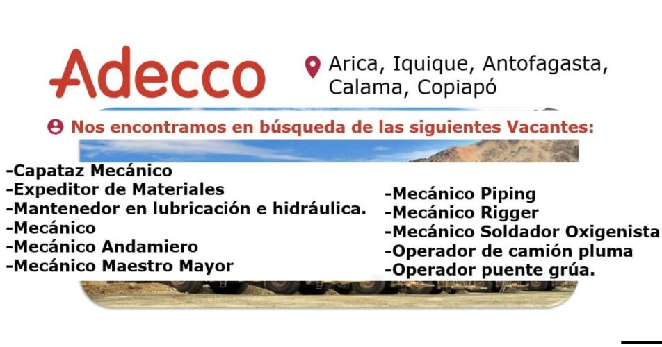 ADECCO SE ENCUENTRA EN BÚSQUEDA DE PERSONAL