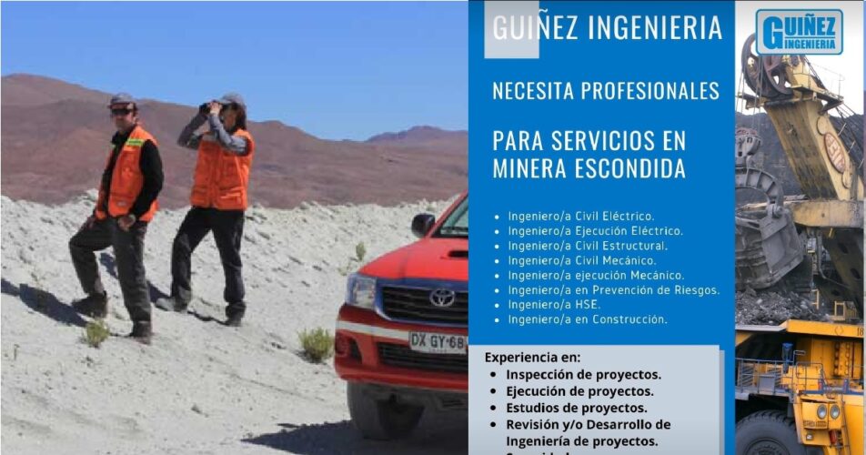 OFERTA LABORAL PARA LA EMPRESA GUINEZ INGENIERIA