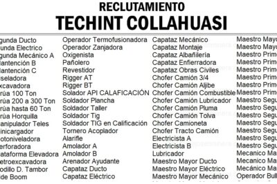 PERSONAL PARA TECHINT COLLAHUASI