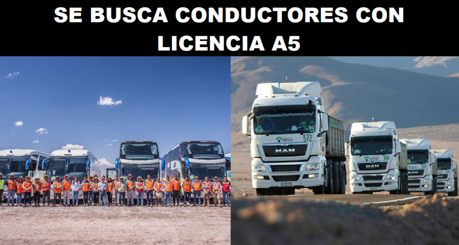 SE BUSCA CONDUCTORES CON LICENCIA A5