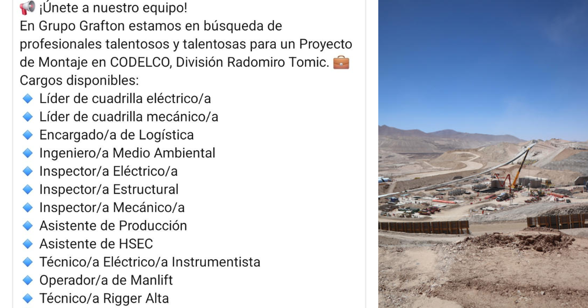 Reclutamiento de personal División Radomiro Tomic