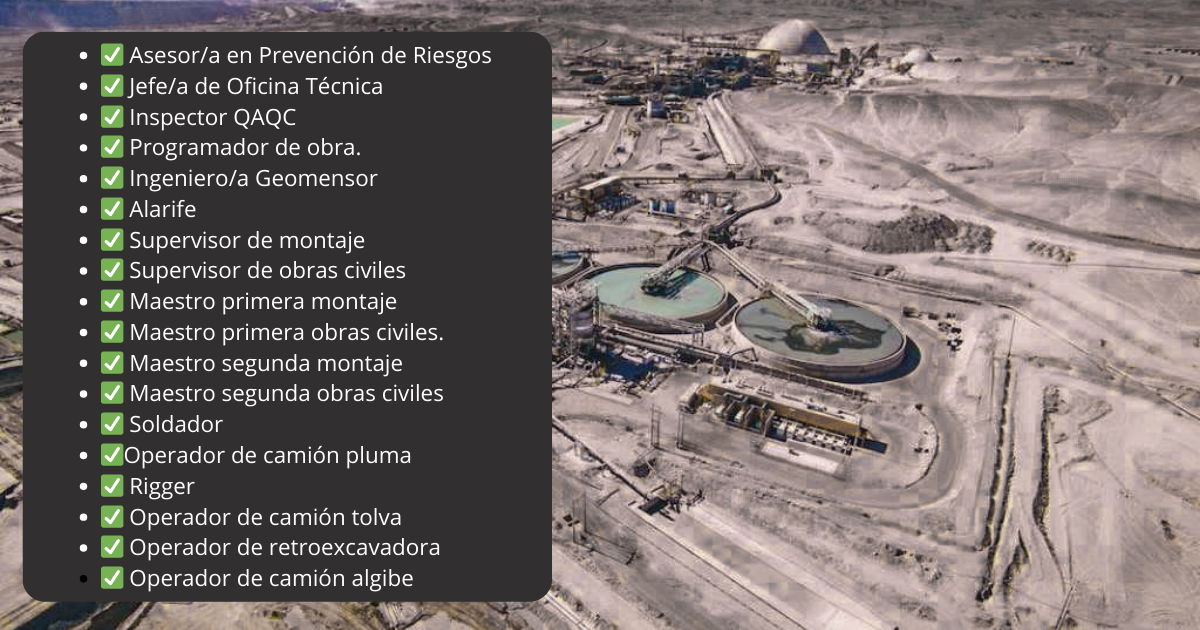 faena minera en Minera Los Pelambres