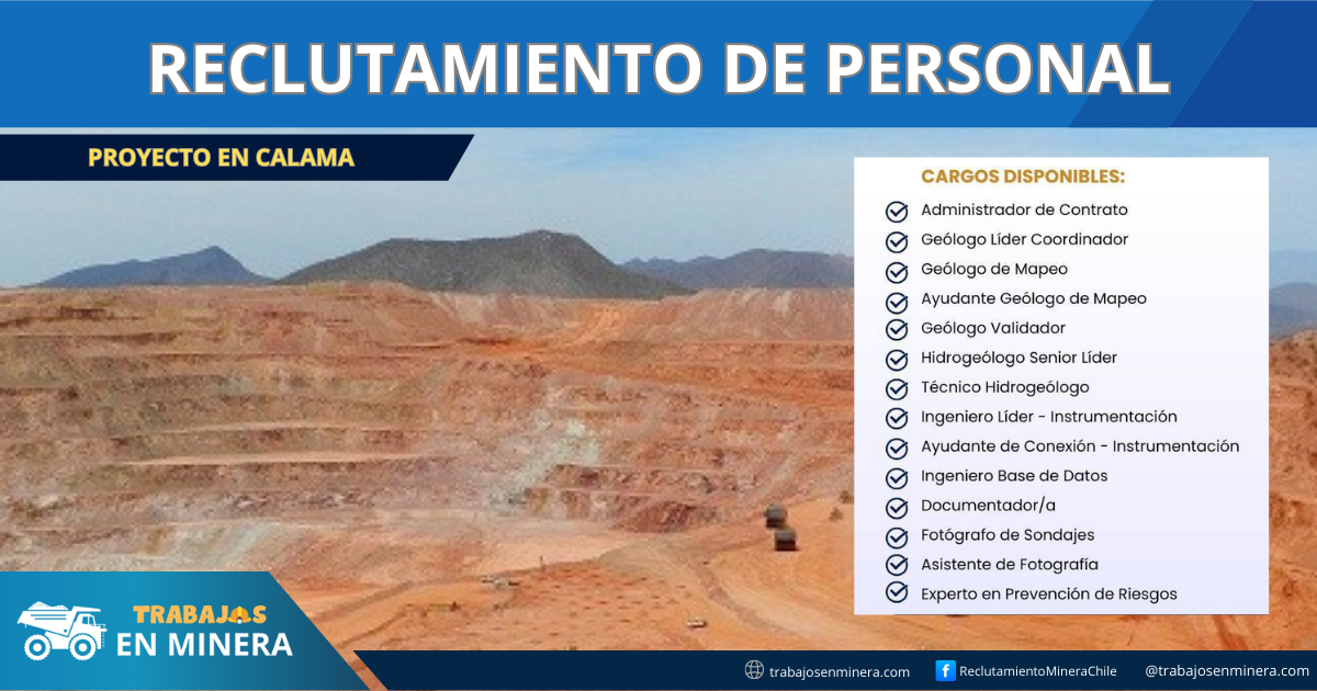 PERSONAL PARA PROYECTO EN CALAMA