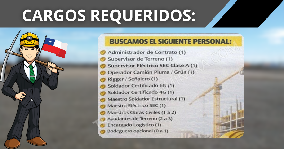 Reclutamiento para DIAZA SPA CONSTRUCCIÓN