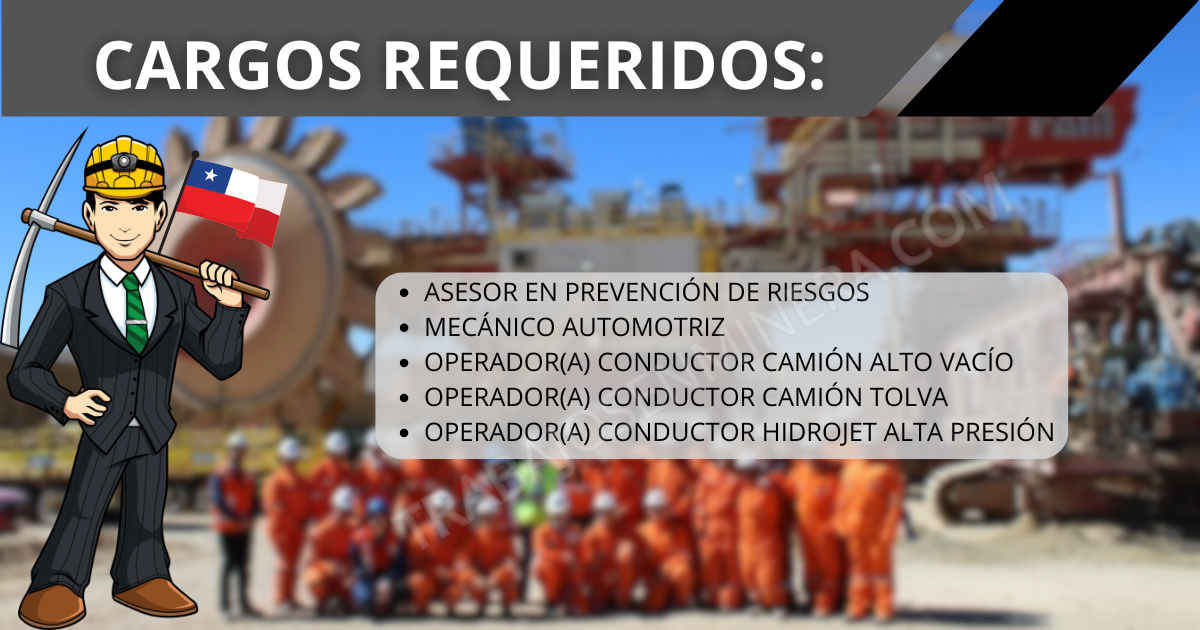 vacantes de aseo industrial en División Radomiro Tomic