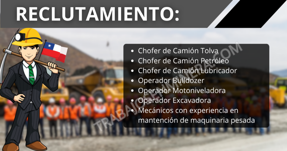 Reclutamiento de operadores y mecánicos para Excon