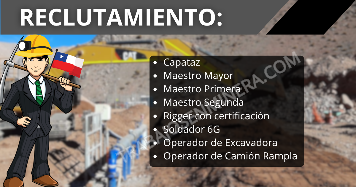 Reclutamiento de personal para proyecto minero VGA Minería