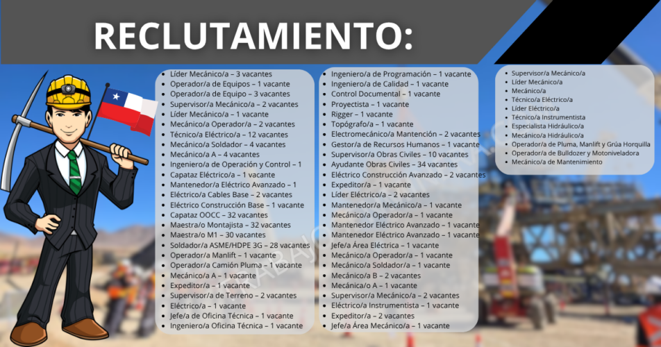 Reclutamiento para Veltis Faena Radomiro Tomic