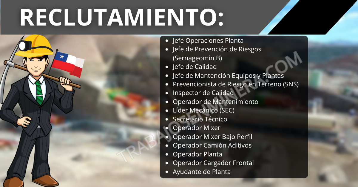 Reclutamiento para minería subterránea en Calama
