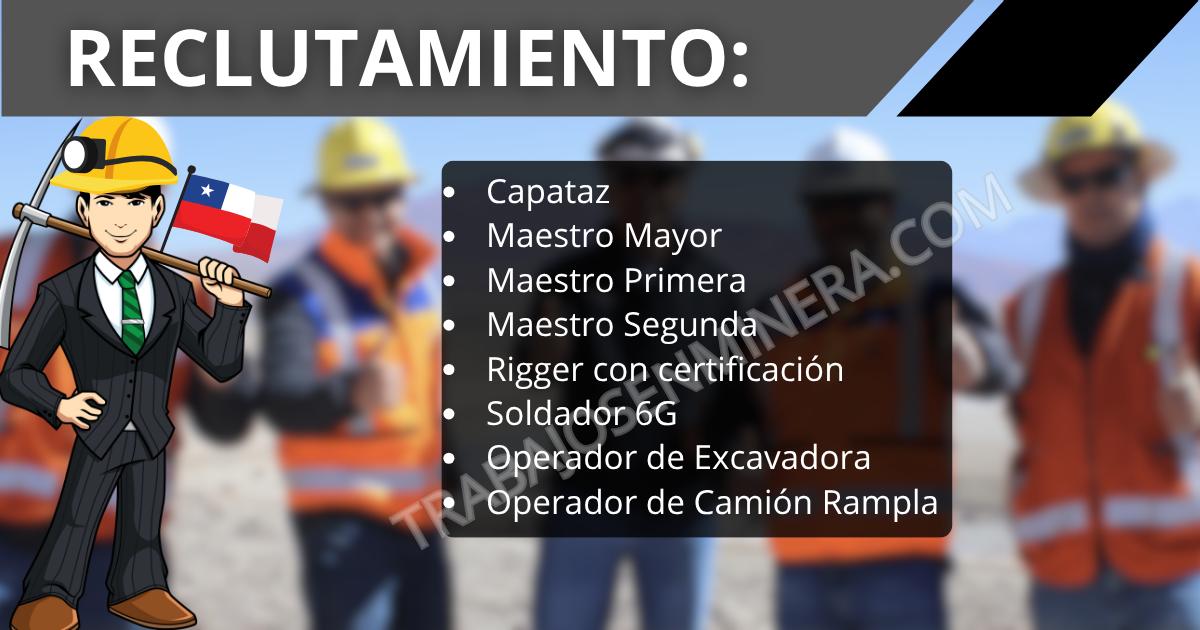 personal para proyecto en Minera El Abra en Calama