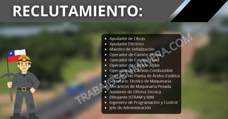 Obra Vial Chacao–Chonchi abre reclutamiento
