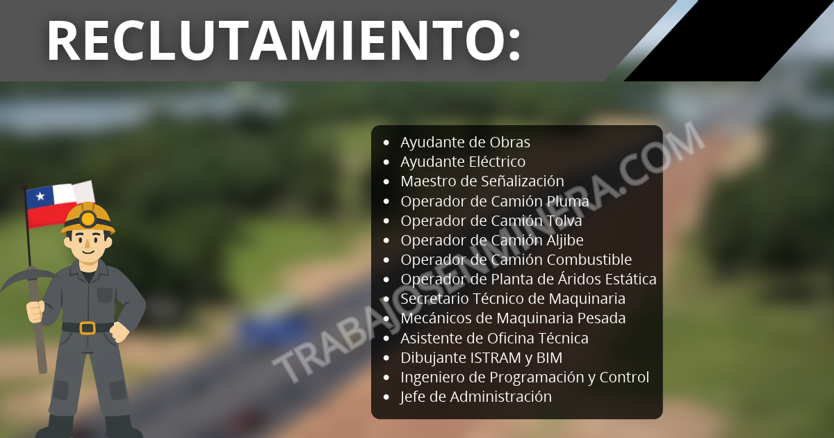 Obra Vial Chacao–Chonchi abre reclutamiento