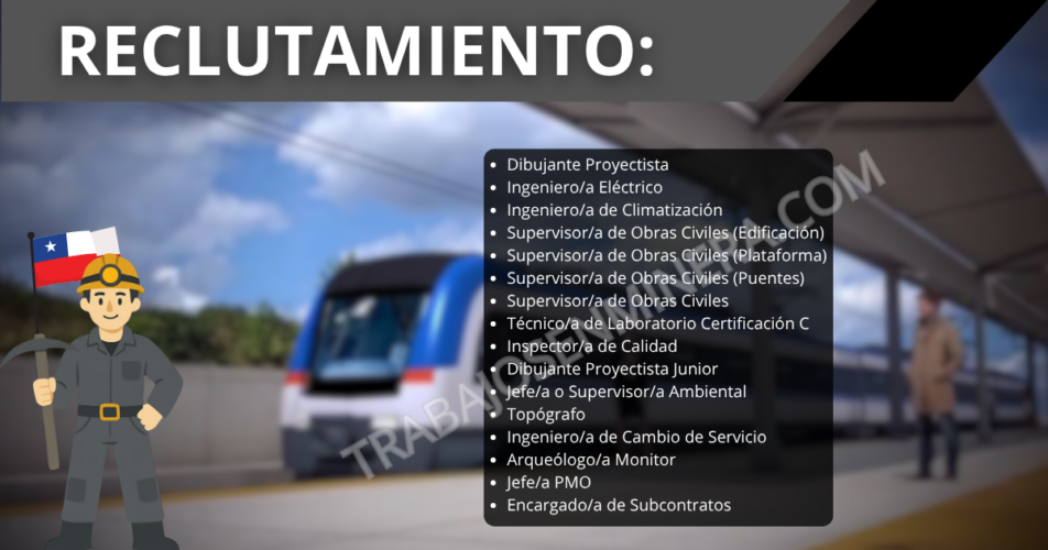 profesionales y técnicos para Proyecto Tren Santiago–Batuco